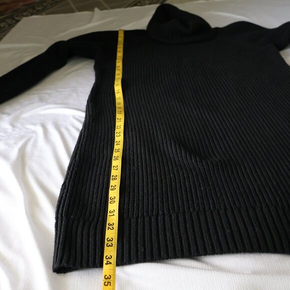 Sweater Dress - Black Turtle Neck Dress - Size Small - Picture 6 of 9